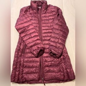Women’s Ultra-Light Down Packable 3/4 Jacket Maroon/Burgundy